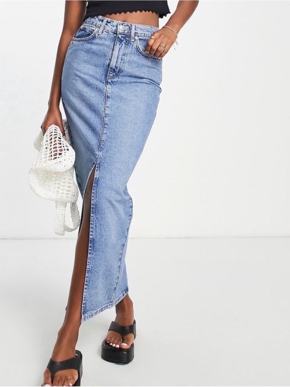 ASOS | Denim Maxi Skirt, 6 Tall